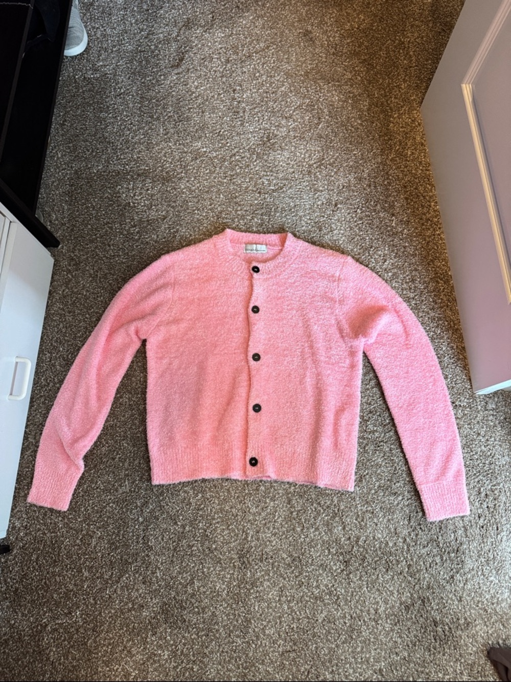 Zenana Outfitters Pink Button-Up Knit Cardigan